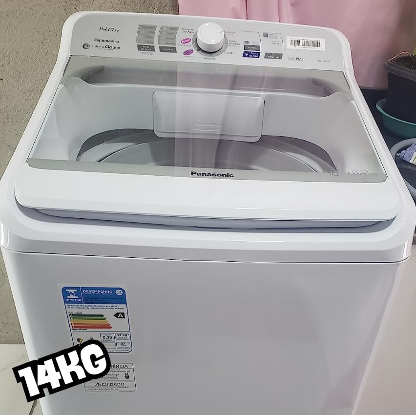 Máquina de Lavar NA-F140B1W 14KG Com Sistema Ciclone Cor Branco Panasonic