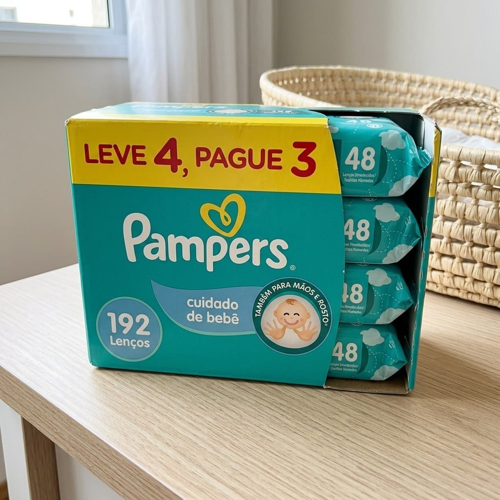 Lenços Umedecidos Pampers Cuidado de Bebê 192 Unidades