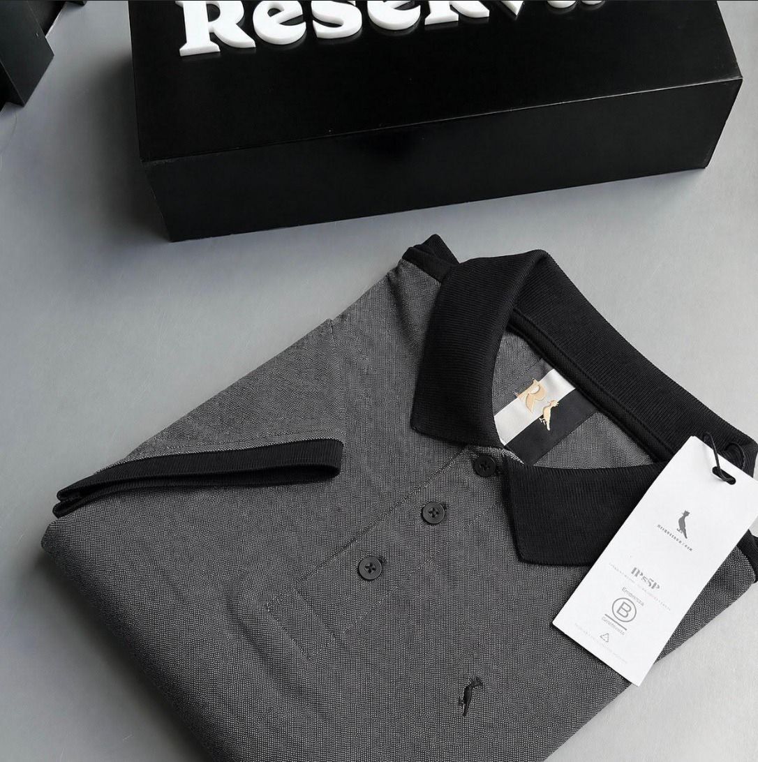 Polo Slim Piquet Denim Reserva (P e M)