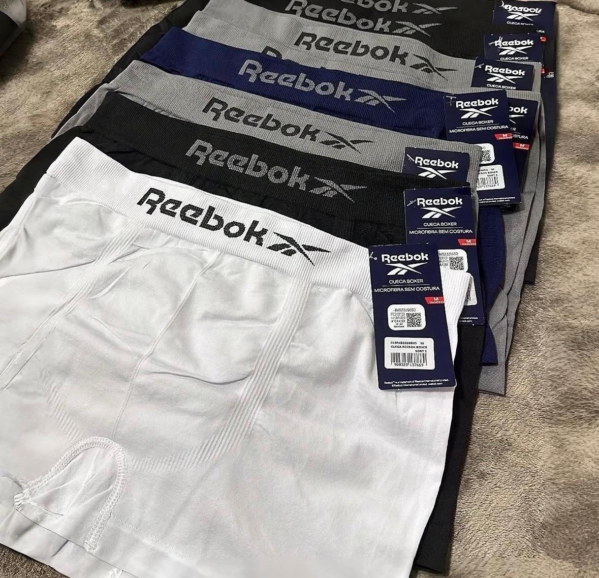 Kit 6 Cuecas Reebok Boxer Microfibra Classic Masculina (P ao GG)