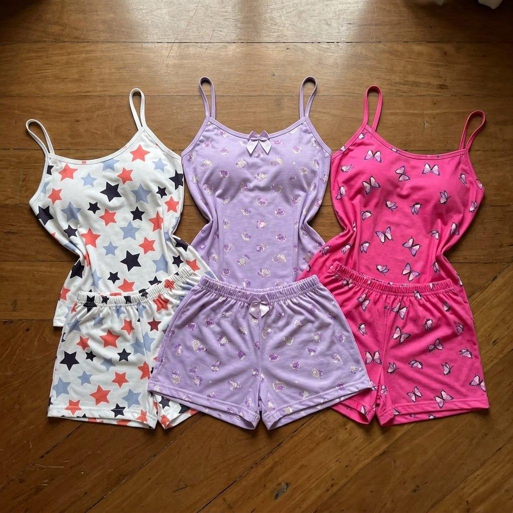 Kit 3 Baby Doll Pijamas Feminino Short Dormir