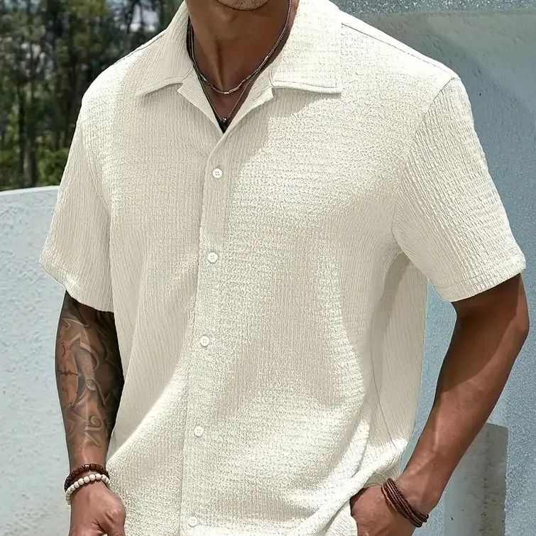 Camisa Casual Masculina Texturizada C/botões Old Money (P ao GG)