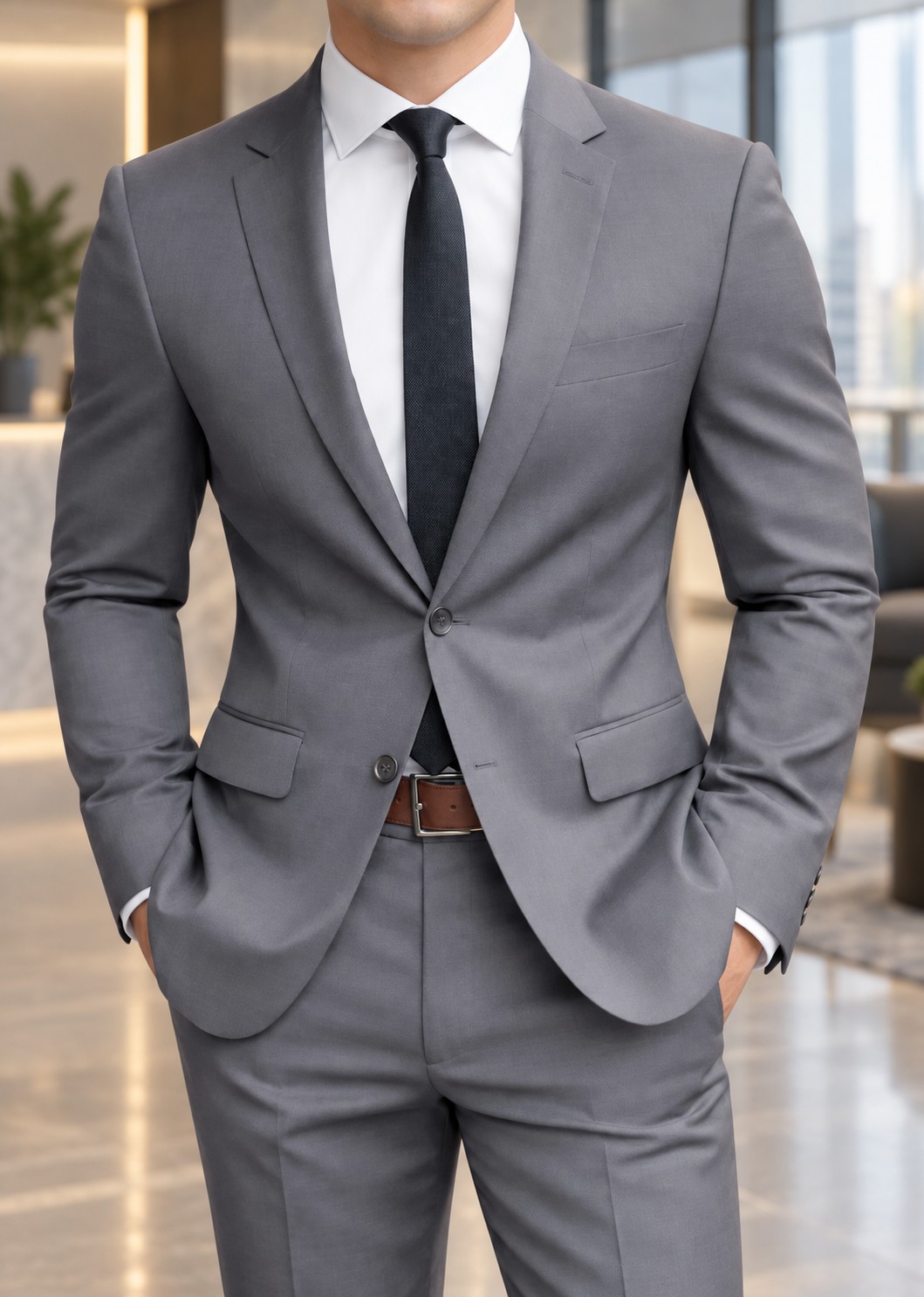 Terno Italiano Slim Cinza/chumbo, Promoção Queima De Estoque