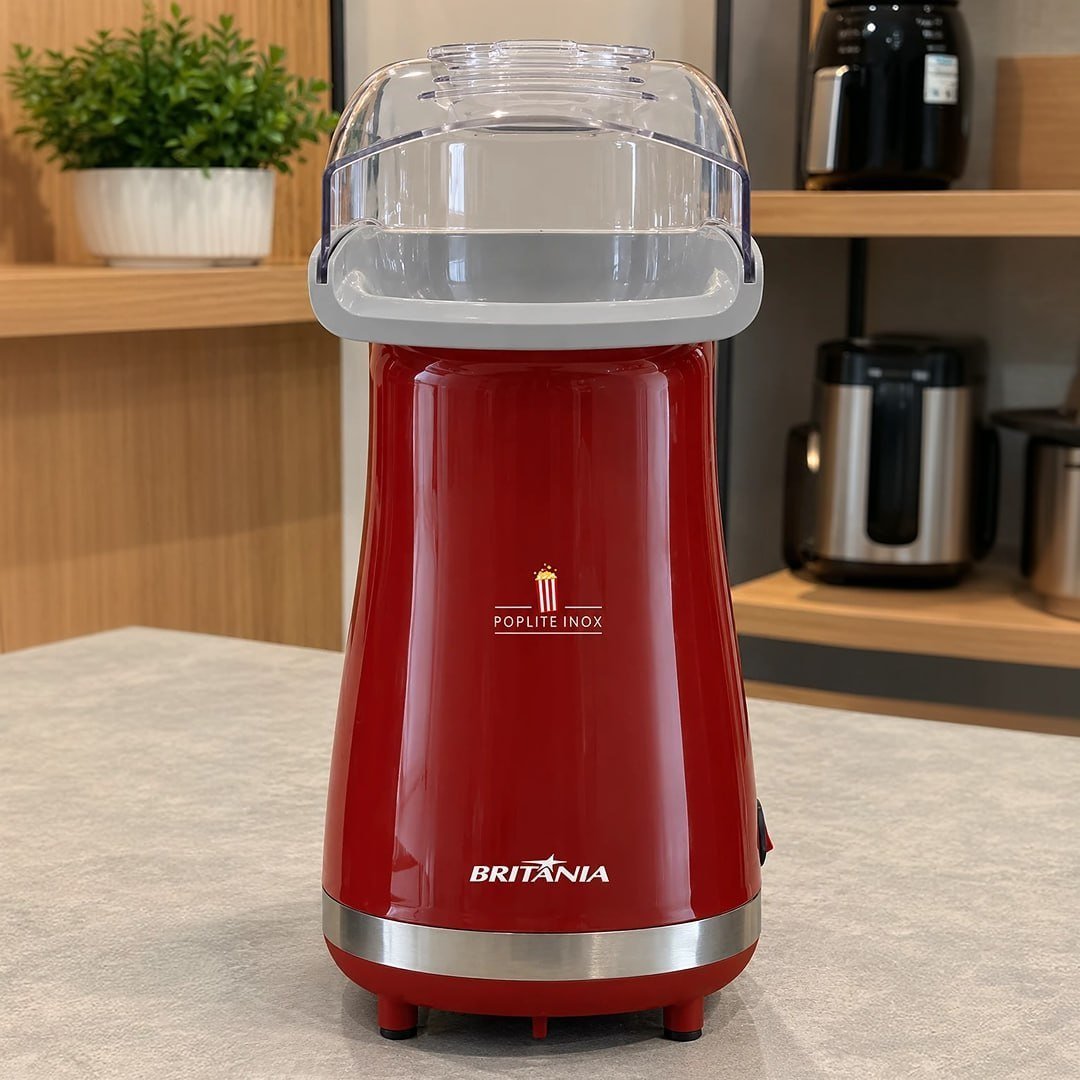 Britânia Pipoqueira, Poplite Inox Bpi01vi, Vermelho, 127V, 62551004 Plástico e Metal