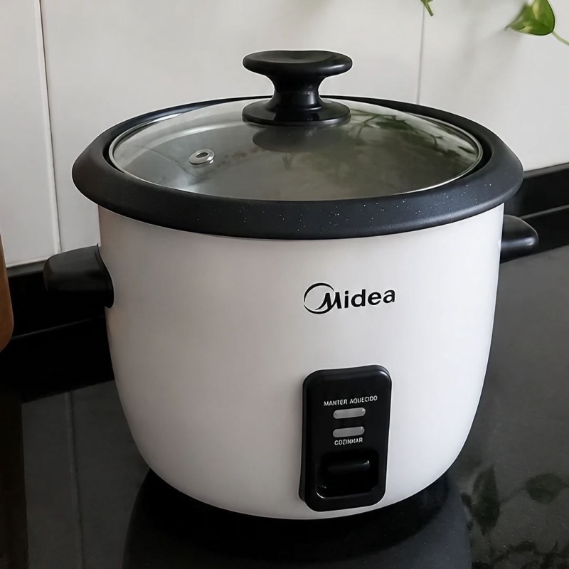 Panela De Arroz Elétrica Midea 7 Xícaras Cozimento Á Vapor Com Tampa De Vidro127V