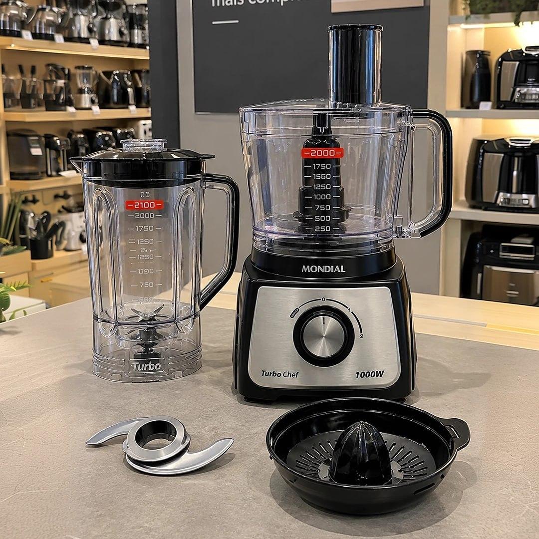 Multiprocessador Turbo Chef 3 Em 1 Mondial 1000W MPB-02-BE 127V