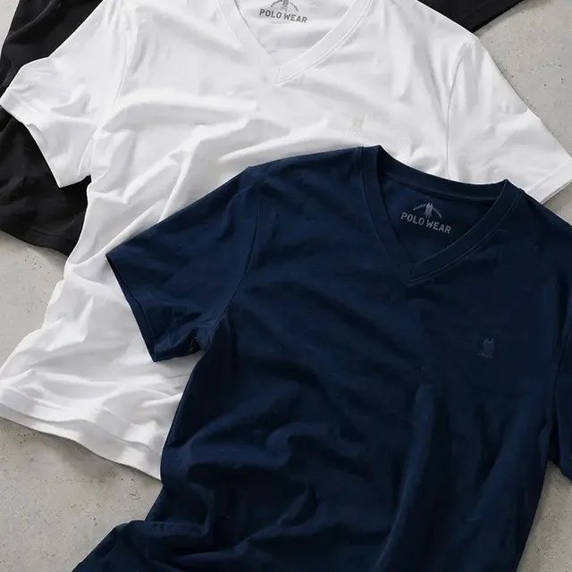 Kit 3 Camisetas Gola V Masculinas Polo Wear Sortido (P ao GG)