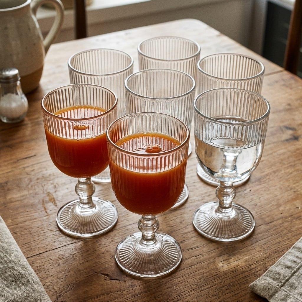 Jogo 6 Taças De Vidro 360ml Canelado Transparente P/ Suco