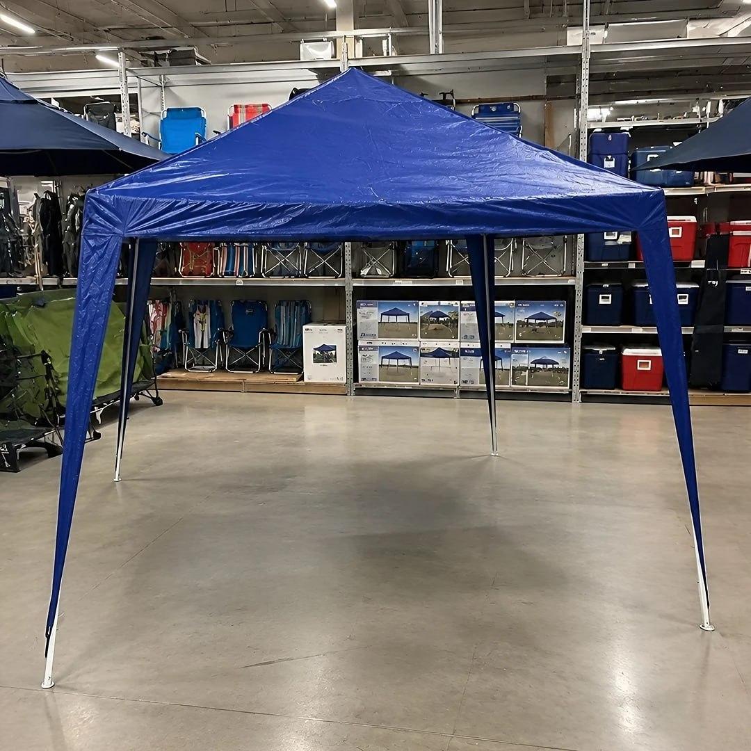 Tenda Gazebo Azul Polietileno 3x3 Metros Desmontável Camping