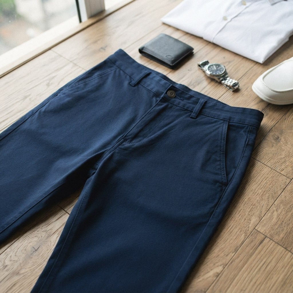 Calça Masculina Sarja Premium Social Esport Fino Bolso Lycra
