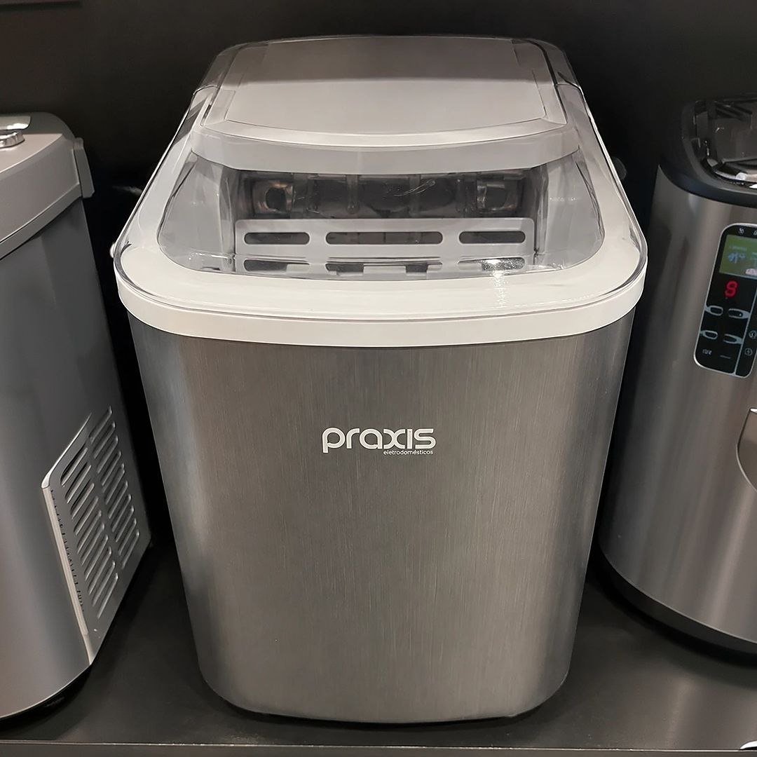 Máquina De Gelo Praxis Portátil 12kg/dia 112W Prata
