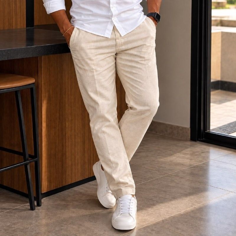 Calça Linho Masculino Social Casual C/bolsos Tecido Premium (P ao GG)