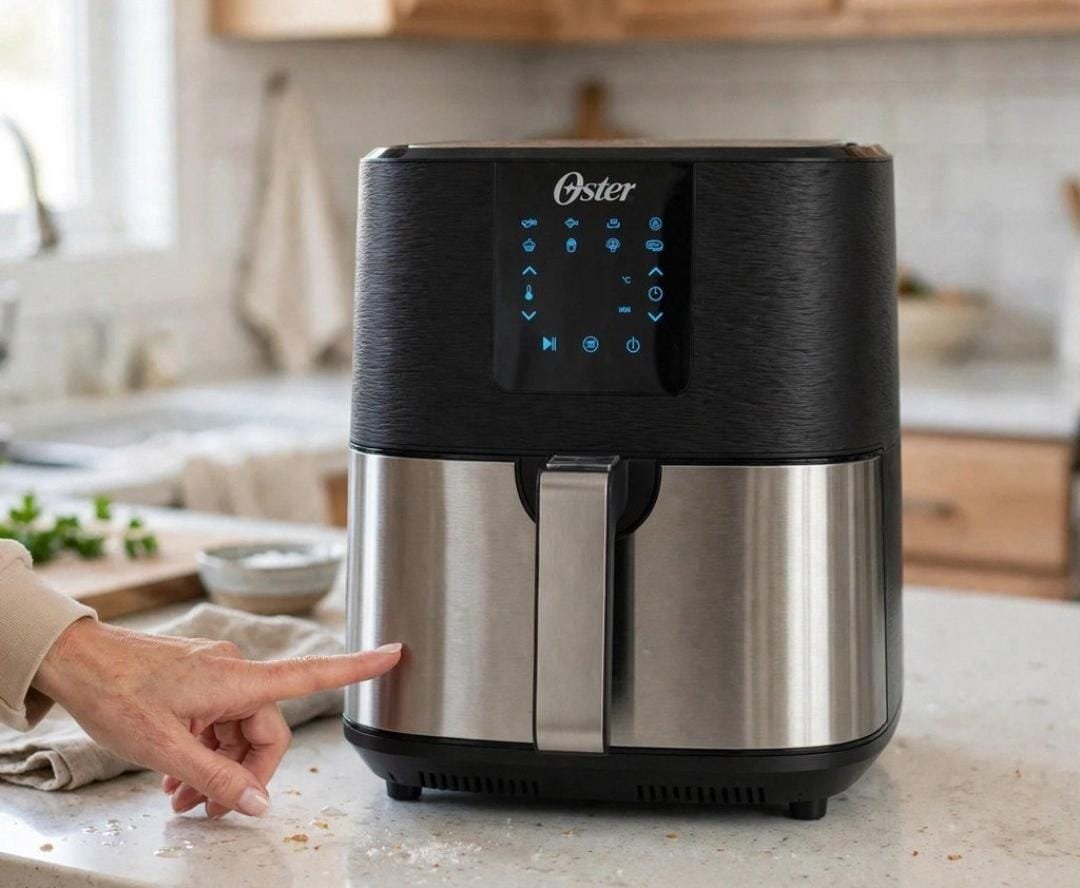 Air Fryer Oster de 4,8L, 1500W, Inox e Painel Touch - Ofrt650 / 220V ​