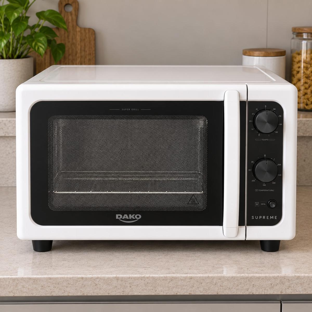 Forno de bancada elétrico Dako Supreme com 44 Litros e Grill Dourador Branco