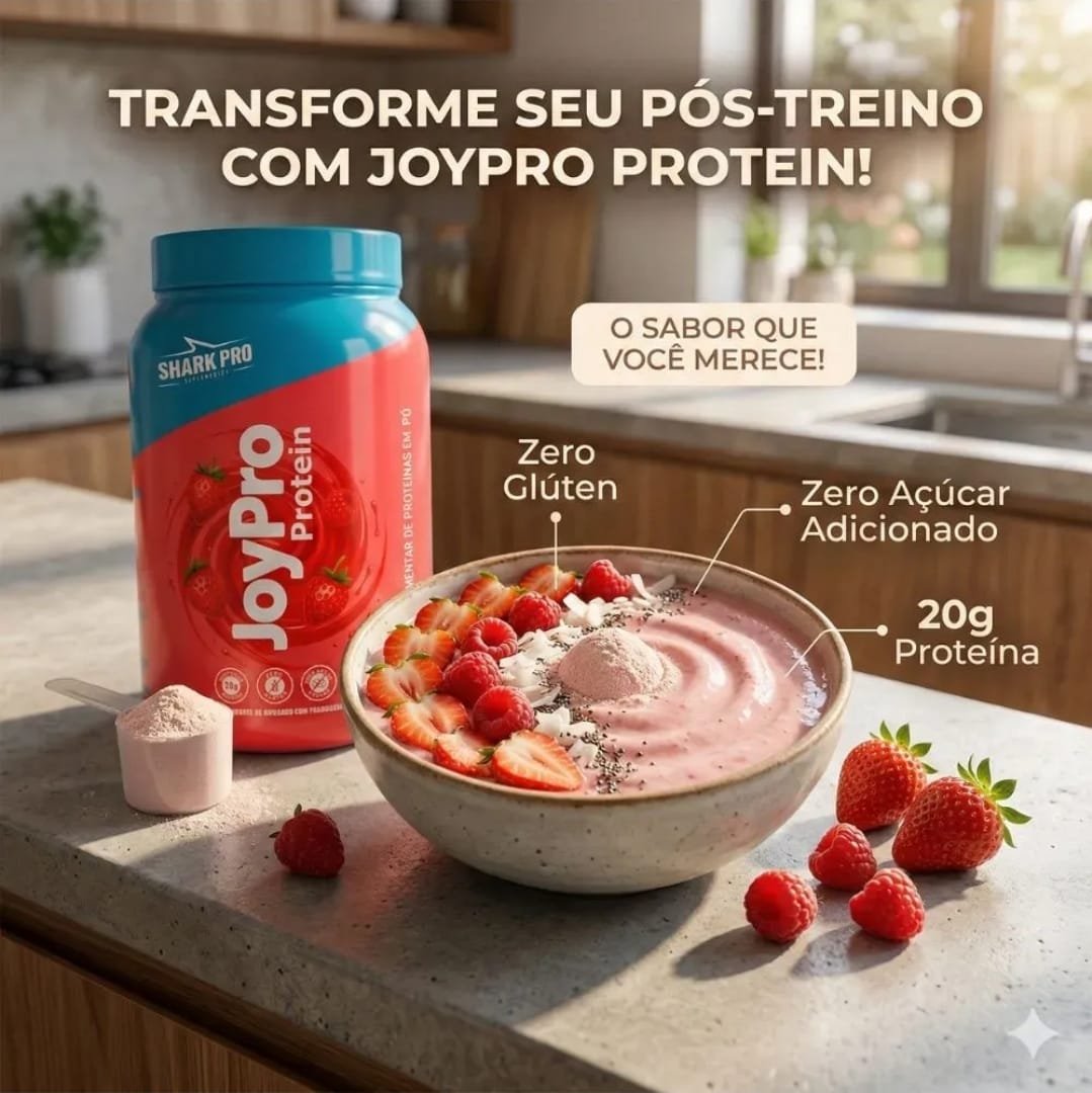 Whey Joypro Concentrado Iogurte Morango 900g - Shark Pro