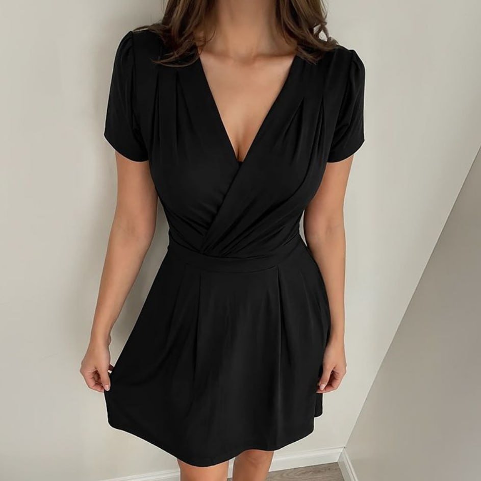 Vestido Transpassado Manga Curta Soltinho (7 cores)