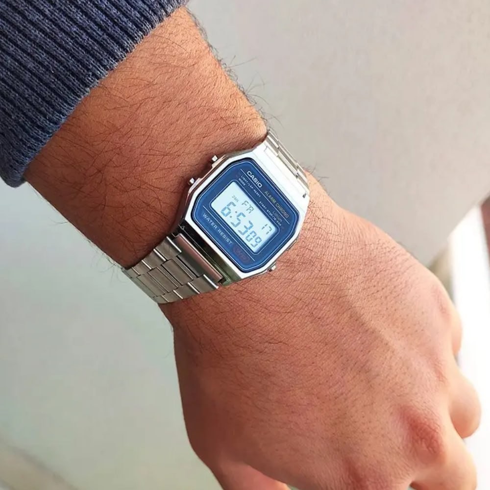 Relógio Casio Prata Vintage Digital Original Prova D'água