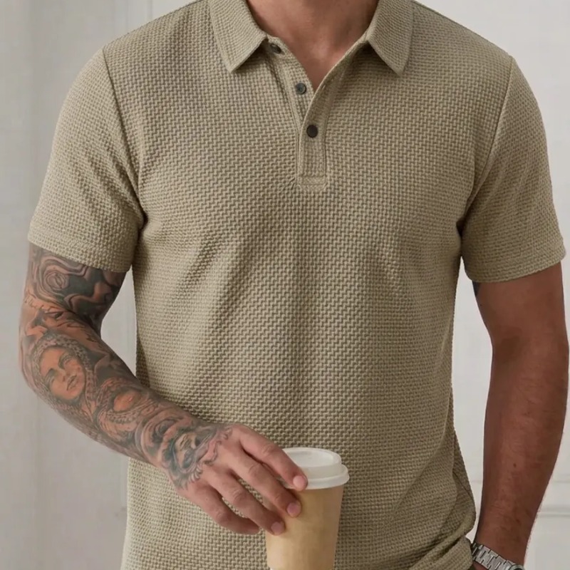 Camisa Polo Texturizada Masculina Old Money Casual Premium (P ao G1)