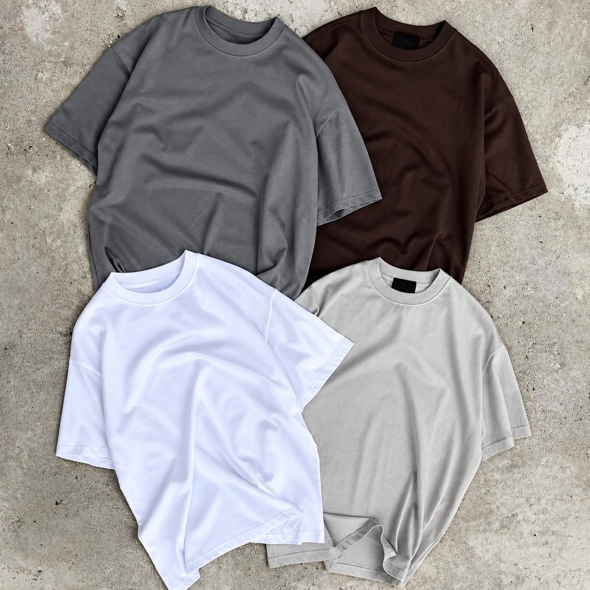 Kit 4 Camisas Camiseta Básica Lisa 100% Algodão Premium 30.1