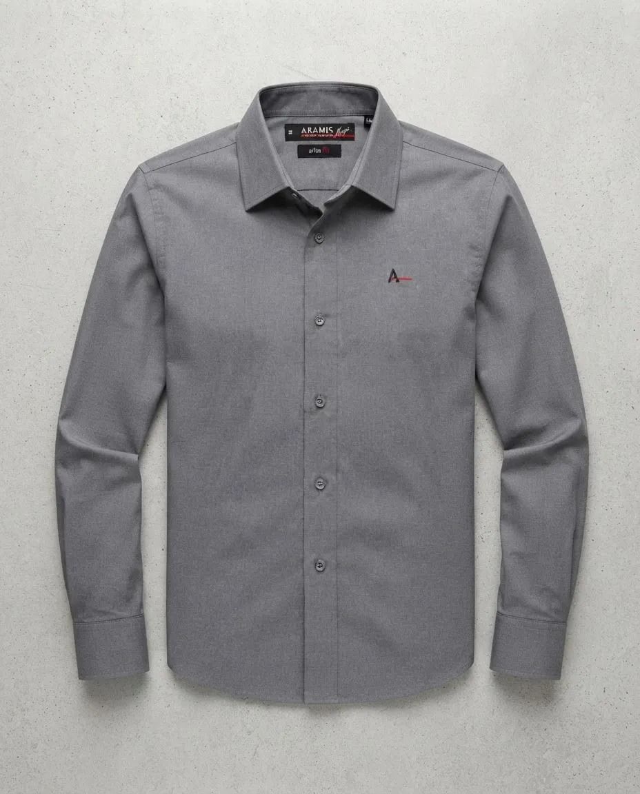 Camisa Aramis Manga Longa Algodão Misto Chumbo