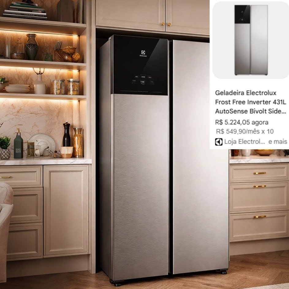 Geladeira/Refrigerador Electrolux Frost Free Side by Side 431L ES40S Bivolt - Bivolt