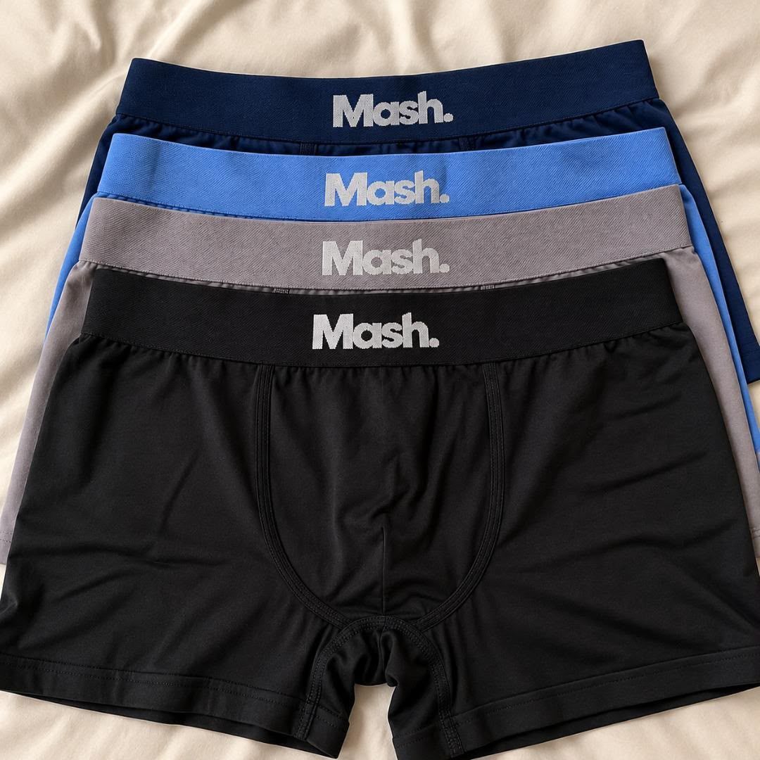 Kit com 4 Cuecas Boxer Mash de Microfibra Sem Costura (P ao GG)