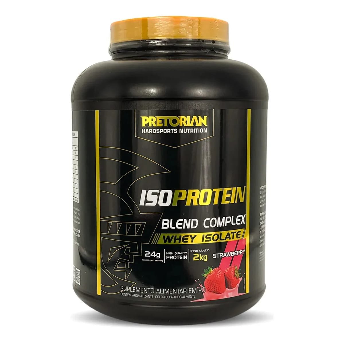 Suplemento Whey Protein Isolado Iso Protein Blend Complex Proteinas Iso Sabor Morango Pote De 2kg Em Po Pretorian