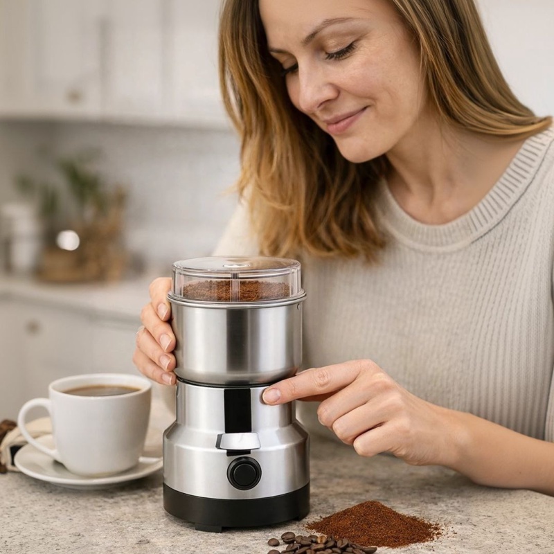 Moedor de Café Elétrico em Aço Inoxidável, 110V