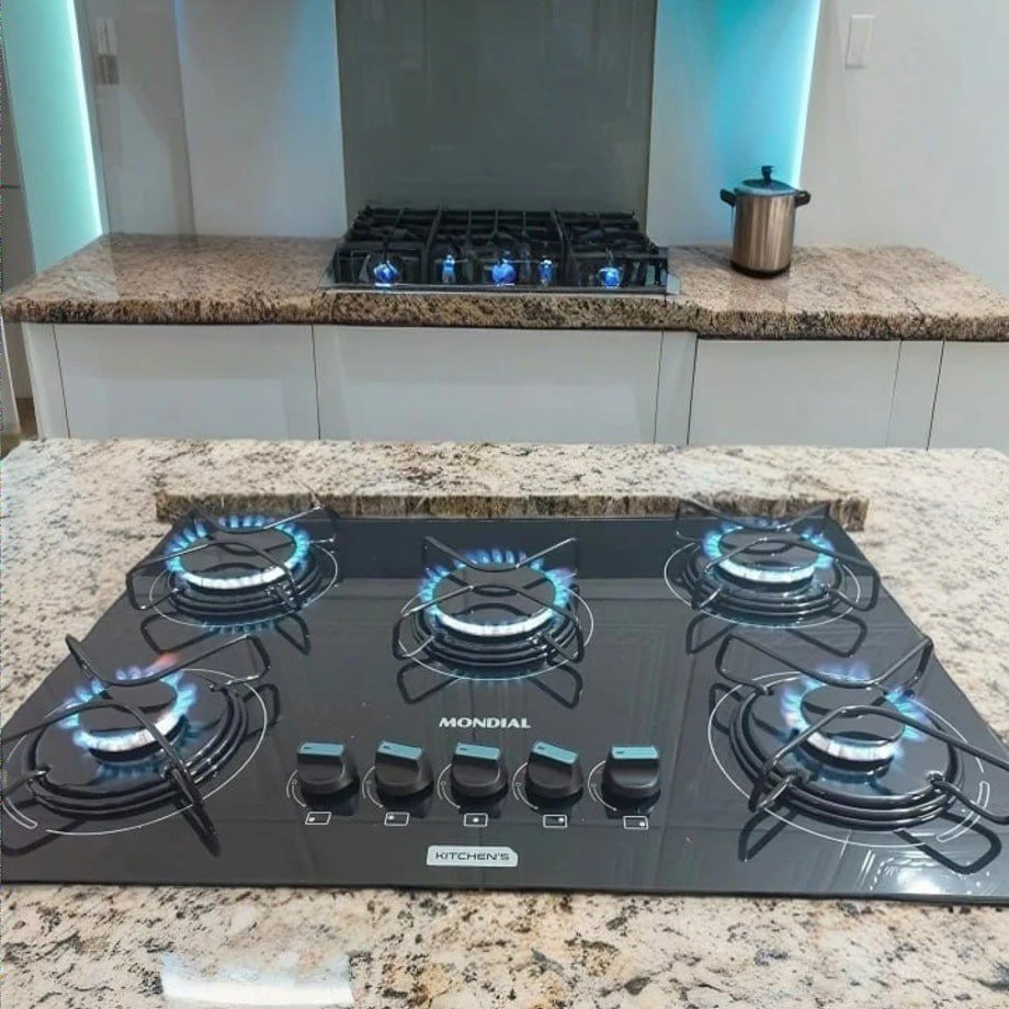 MONDIAL Cooktop a Gás, 5 Bocas, Preto/Inox, Bivolt - CTG-02