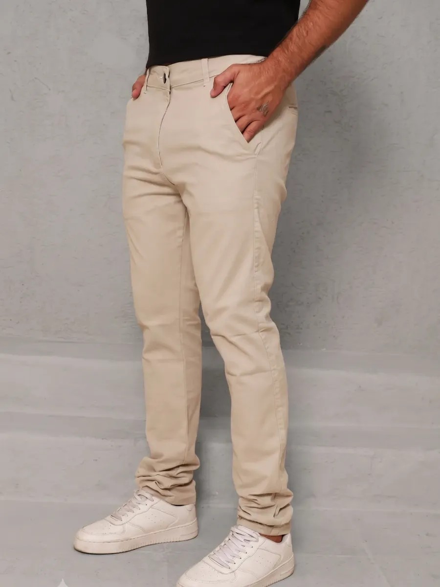 Calça Masculina Sarja Premium Esporte Fino Bolso Faca Lycra (38 a 48)