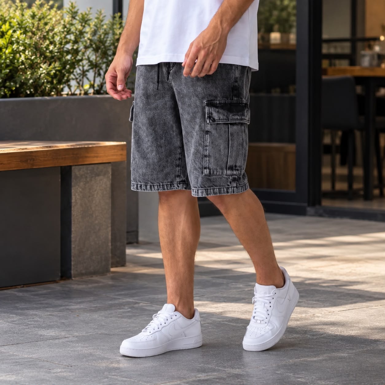 Bermuda Jeans Cargo Baggy Streetwear