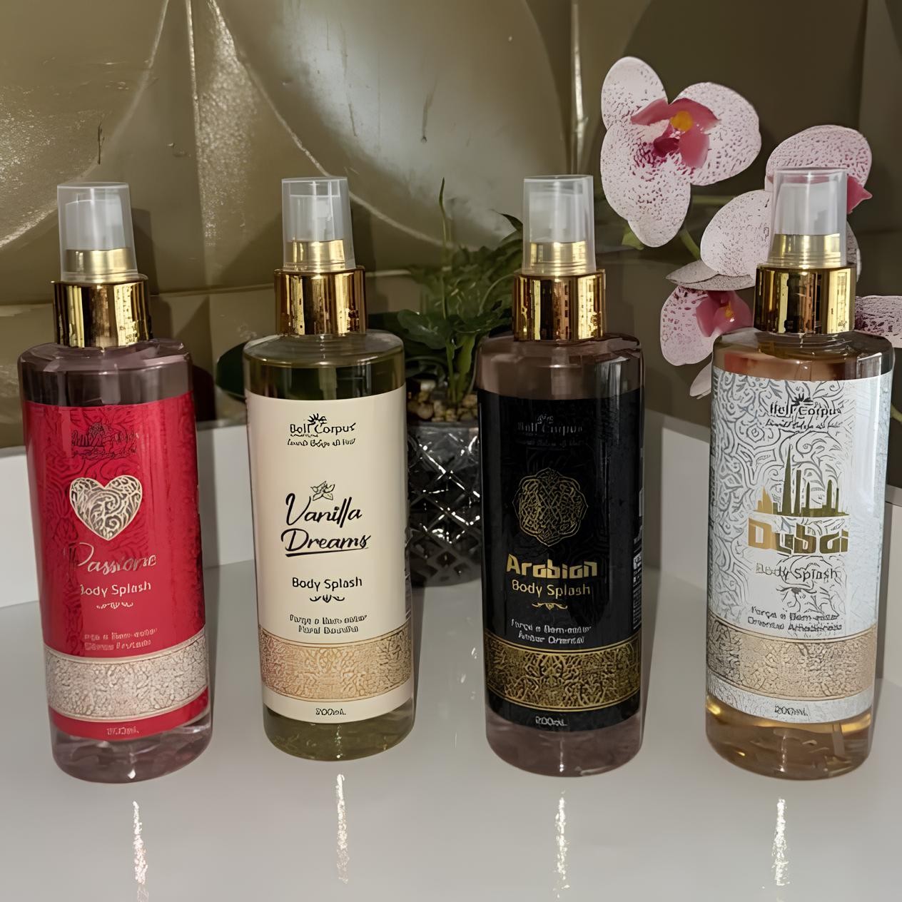 Kit C/4 Body Splash Árabe 200ml Perfume Feminino Masculino Original
