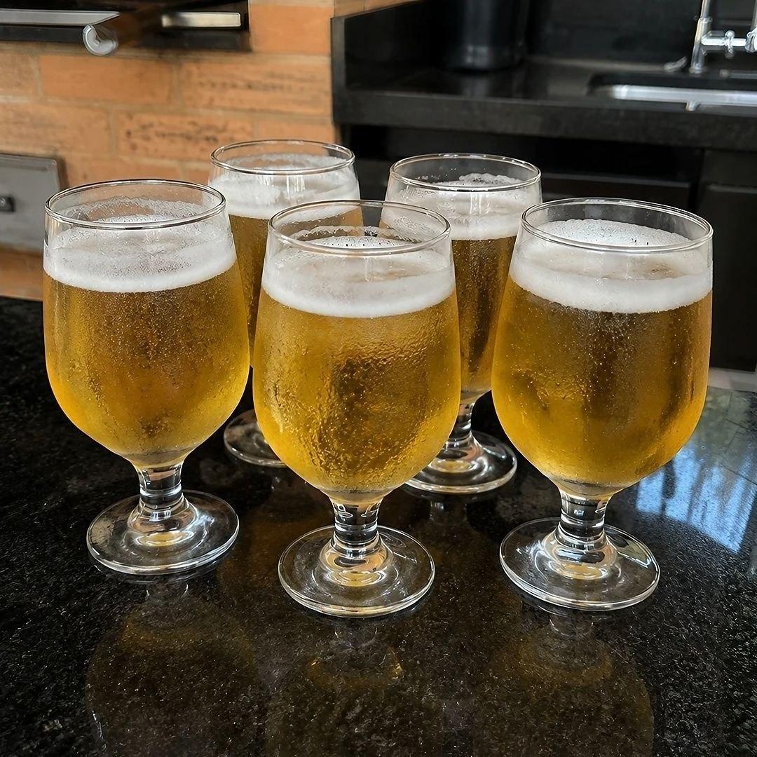 Jogo 6 Taças Cerveja Vidro Cristalino 400ml M&K Home