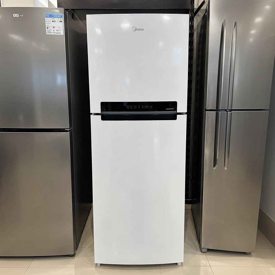 Geladeira Frost Free Duplex 394l MDRT533EVD Inverter Branca Midea 220V