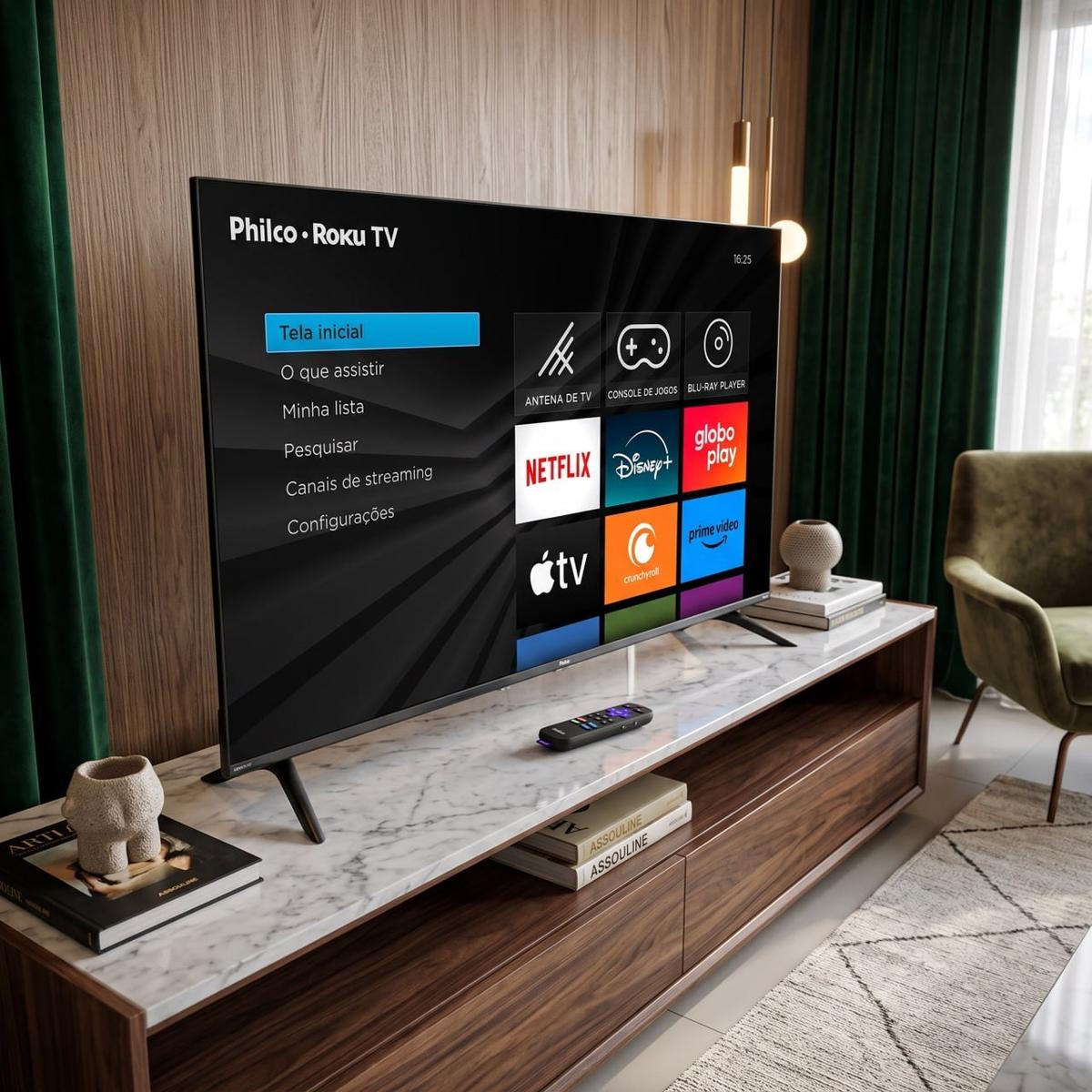 Smart TV Philco 60" P60VIK 4K UHD LED Roku Dolby Audio Wi-Fi HDR10