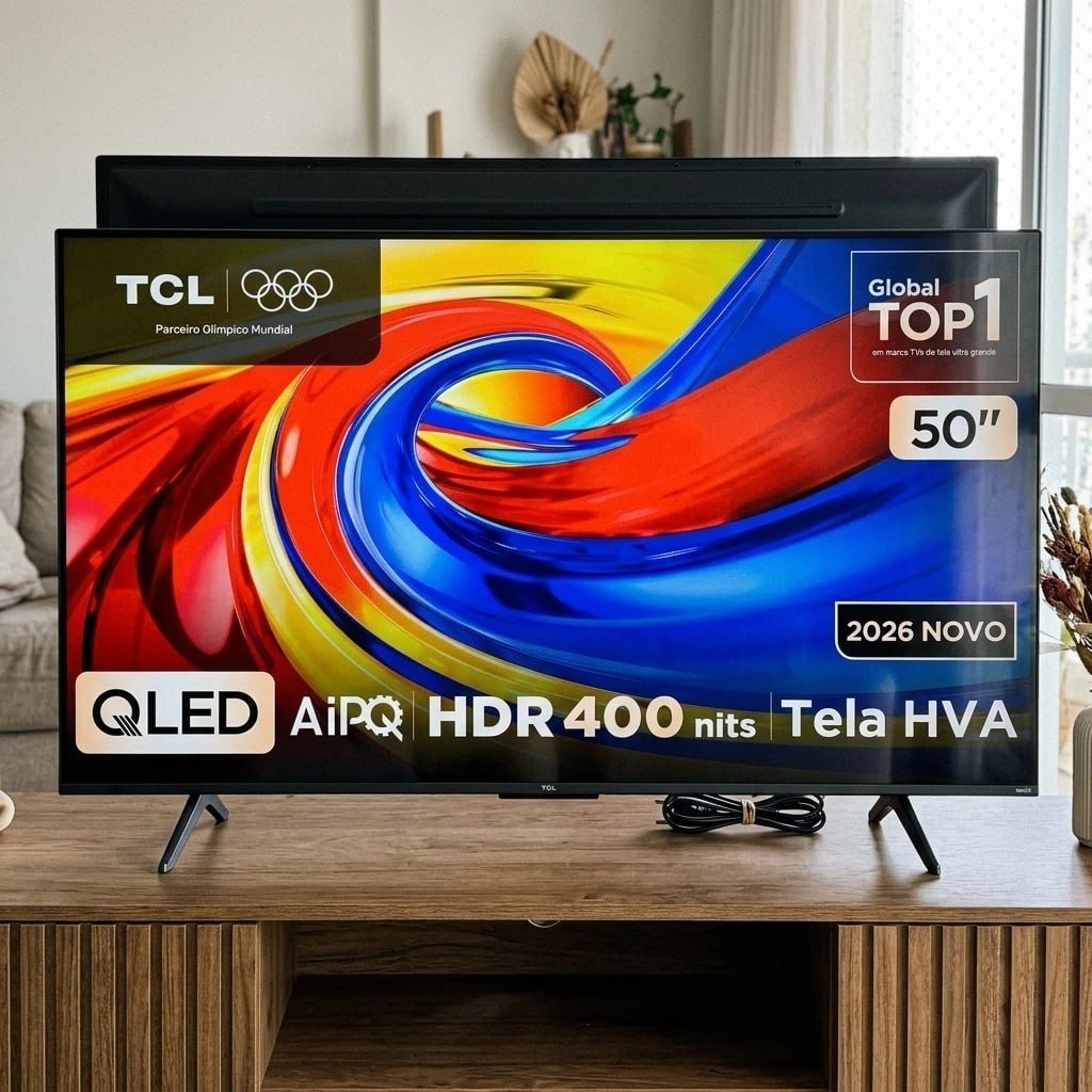 Smart TV TCL 50 Polegadas QLED 4K P7L WiFi Bluetooth Google TV HDR10+ 60 Hz AIPQ 50P7L