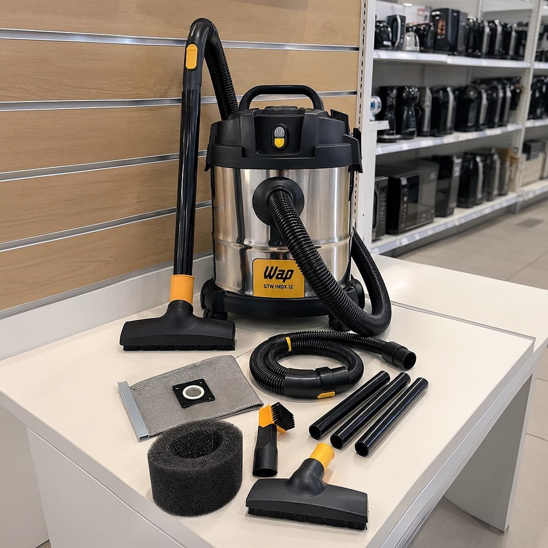 Aspirador de Pó e Água Wap GTW Inox 12 1400W com Bocal de Sopro 220V