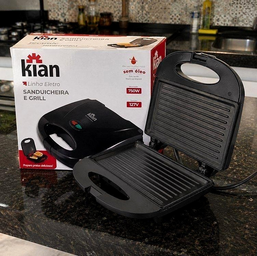🍞 Sanduicheira Grill 2 Em 1 Kian 127v