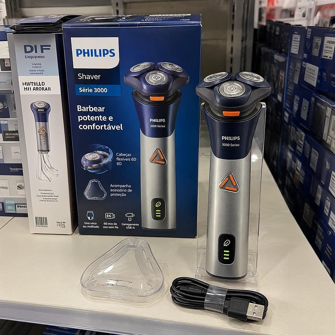 Philips Barbeador Elétrico Shaver Série 3000 Cabeças flexíveis 6D S3881/00