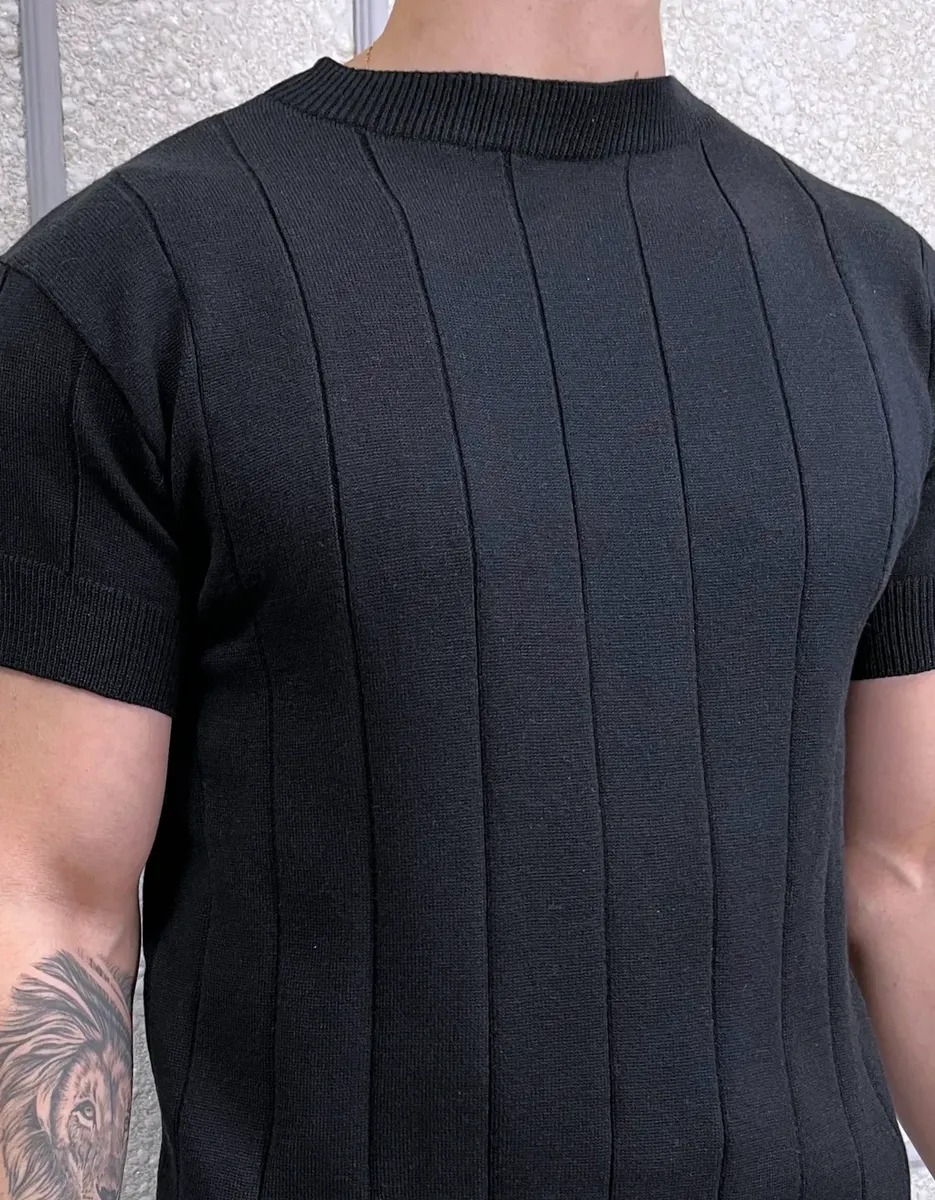 Camiseta Masculina Tricô Modal Premium Canelada Macia Social (P ao G1)