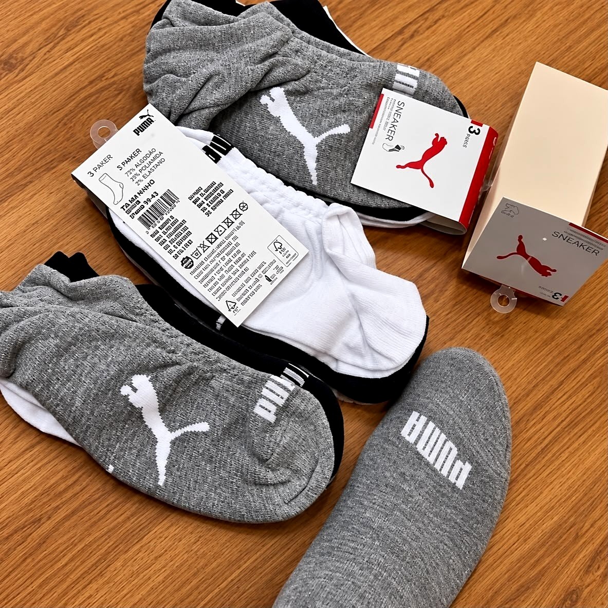 🧦 Kit com 9 Pares Meias Puma Sapatilha