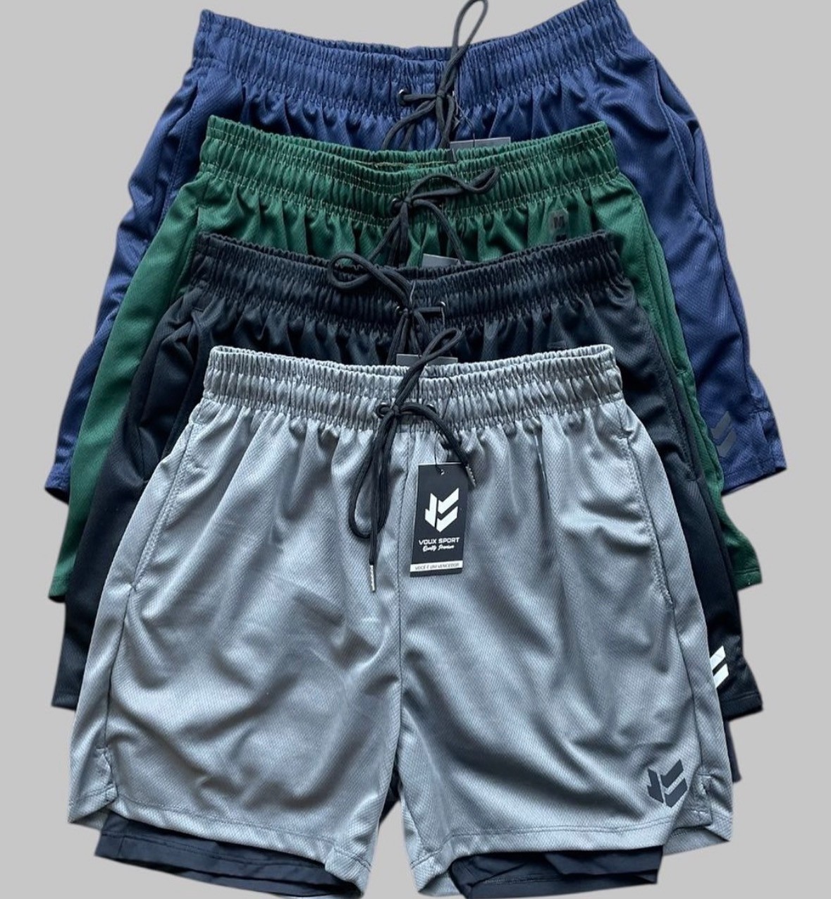 Kit 3 Shorts 2 Em 1 Masculino De Compressão Corrida Academia