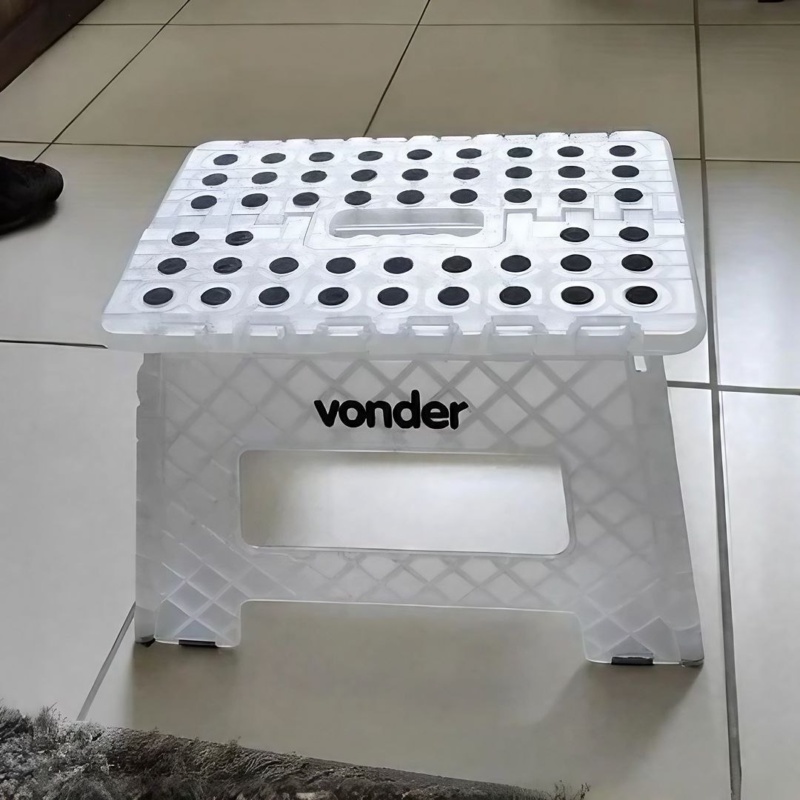Vonder, Banqueta Plástica Dobrável, Branca, Altura 220 Mm