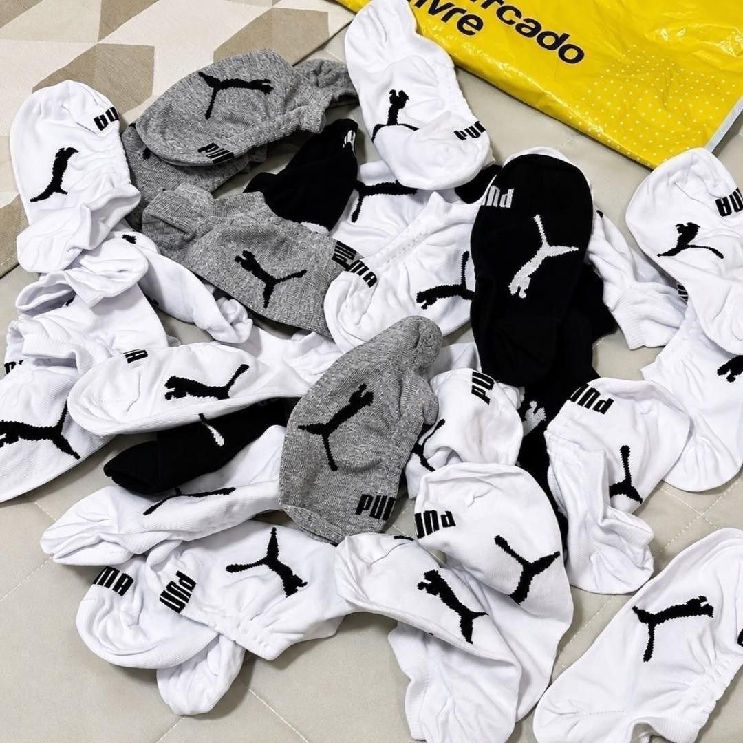 Kit 9 Pares Meias Puma Sapatilha Cano Baixo Algodão Original (34 - 43)