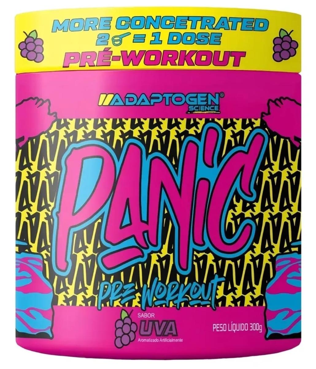Suplemento Em Pó Adaptogen Science Panic Pré Treino com creatina Pote 300g Sabor Uva