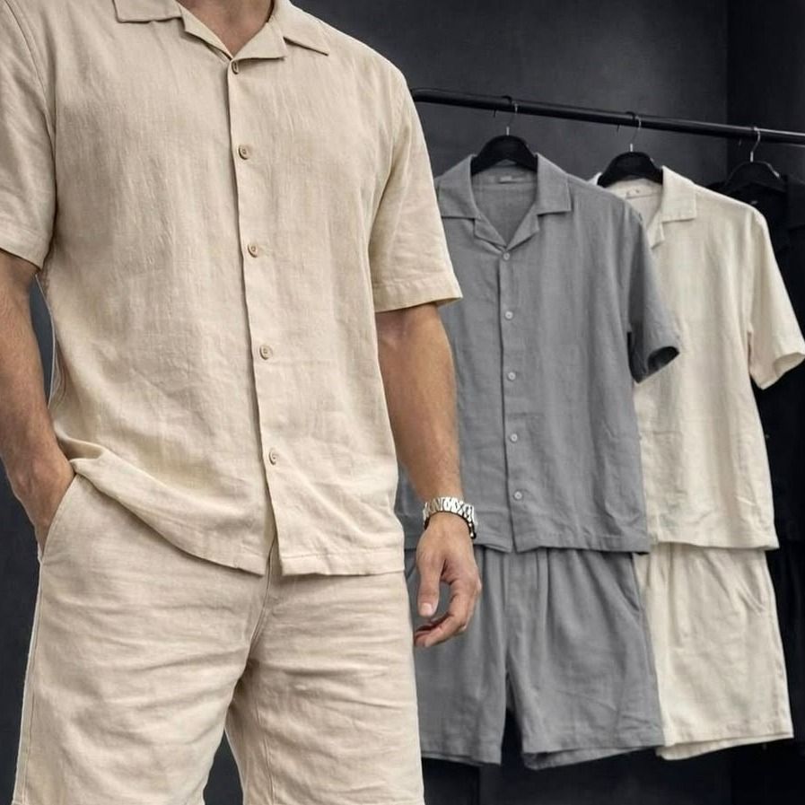 Conjunto Linho Mauricinho Camisa e Shorts (P ao GG)