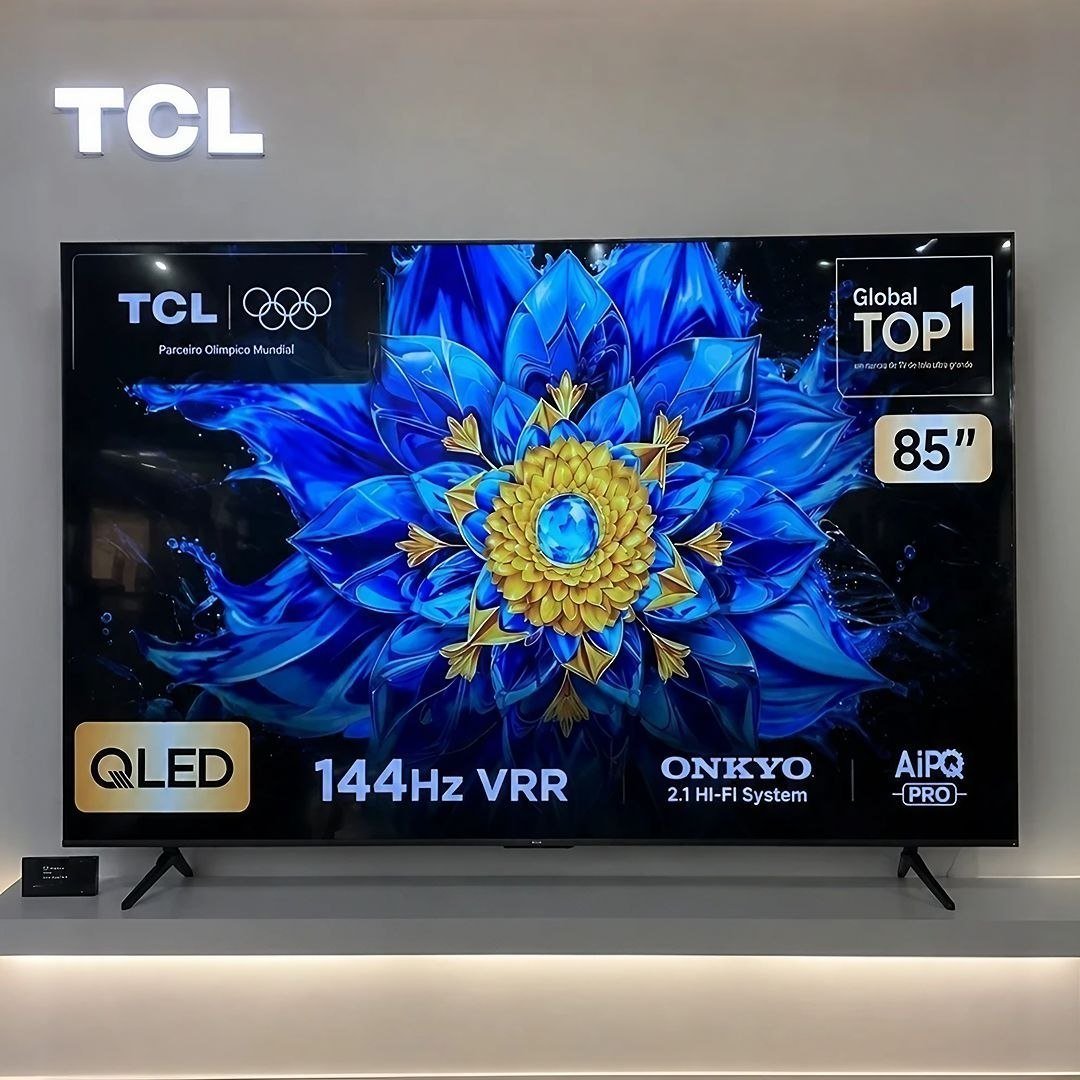 Smart TV TCL 85 Polegadas QLED 4K P8L WiFi Bluetooth Google TV HDR10+ 144 Hz VRR 85P8L