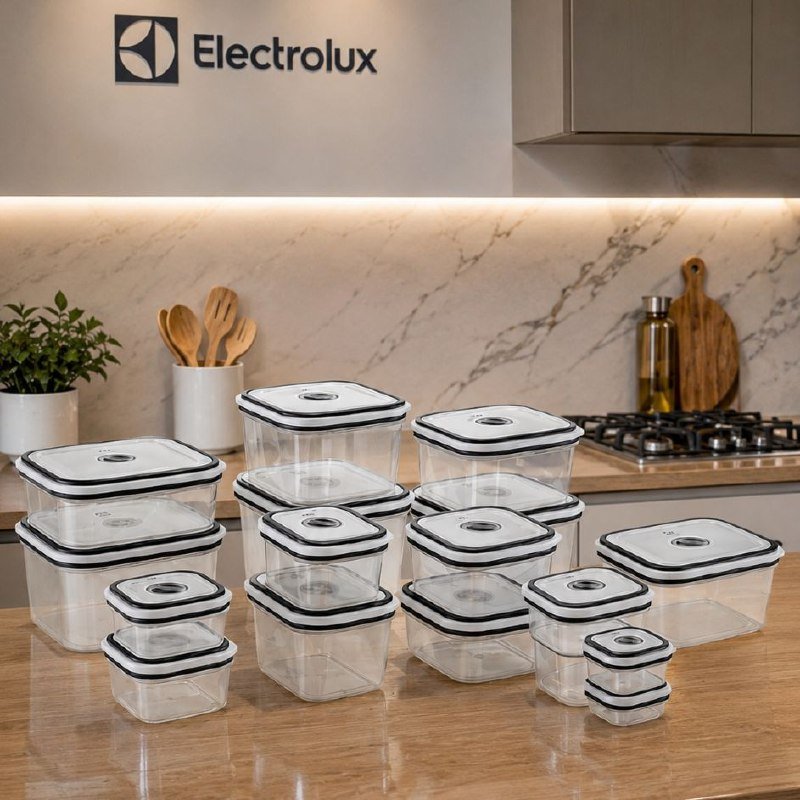 Electrolux Kit 16 Potes Herméticos Plástico Multiuso Vedação Silicone