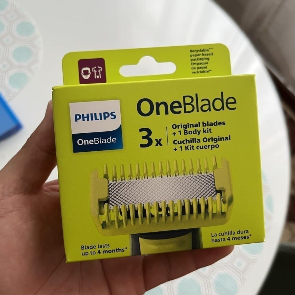Philips OneBlade QP220/51 Lâminas de Reposição Masculinas em Aço Inoxidável – Pacote com 2 Unidades