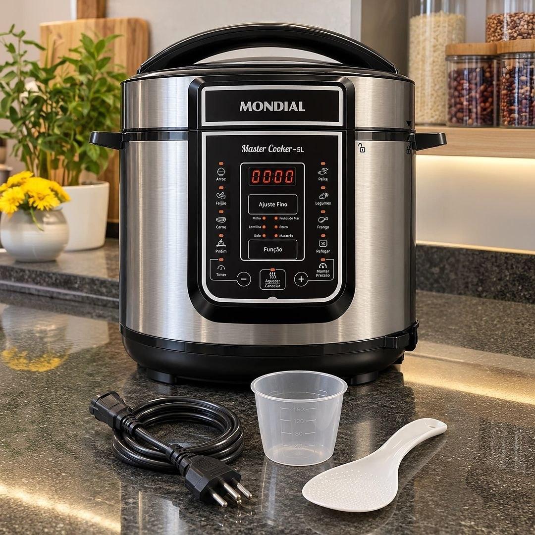 Panela de Pressão Elétrica Digital 5L, Mondial 900W - PE-38 127V